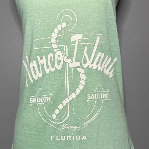 Exist Large Racerback Tank Marco Island Florida Mint Ancor Sailing Sheer Shirt - Picture 4 of 6